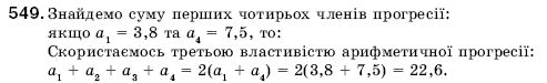 Алгебра 9 клас Кравчук В.Р., Янченко Г.М., Пiдручна М.В. Задание 549