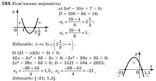 Алгебра 9 клас Кравчук В.Р., Янченко Г.М., Пiдручна М.В. Задание 584