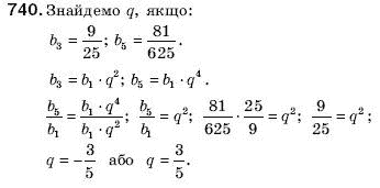 Алгебра 9 клас Кравчук В.Р., Янченко Г.М., Пiдручна М.В. Задание 740