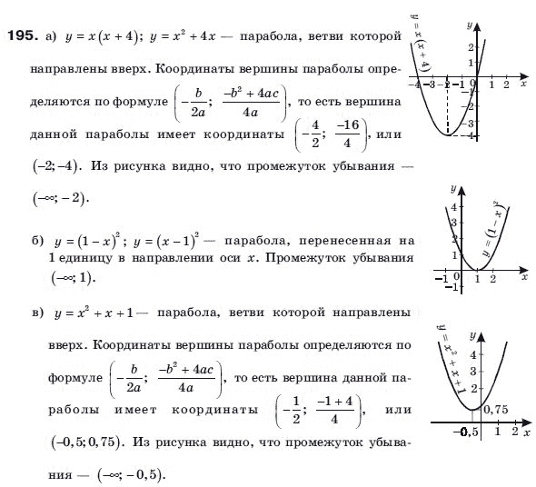 Алгебра 9 класс (для русских школ) Бевз Г.П. Задание 195