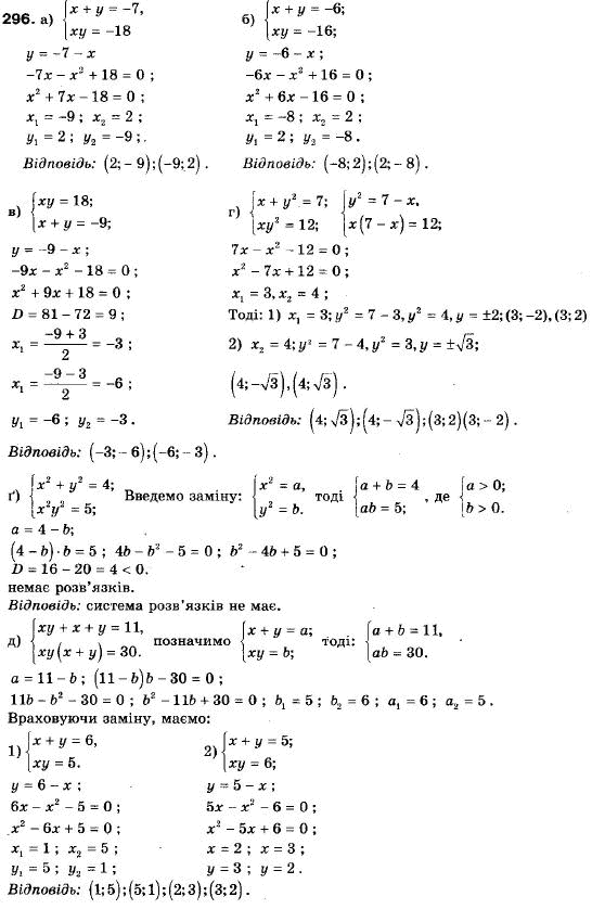 Алгебра 9 класс (12-річна програма) Мальований Ю.I., Литвиненко Г.М., Возняк Г.М. Задание 296