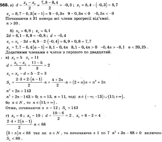 Алгебра 9 класс (12-річна програма) Мальований Ю.I., Литвиненко Г.М., Возняк Г.М. Задание 568