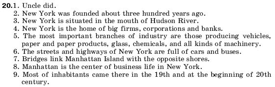 Англiйська мова 9 клас В. Плахотник, Р. Мартинова, С. Захарова Задание 20