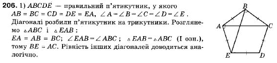 Геометрія 9 клас (12-річна програма) Мерзляк А.Г., Полонський В.Б., Якір М.С. Задание 206