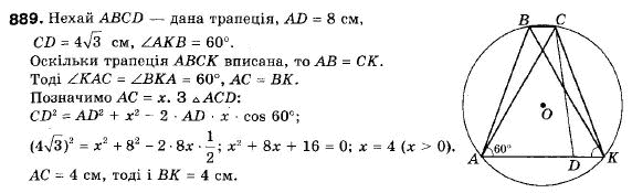 Геометрія 9 клас (12-річна програма) Мерзляк А.Г., Полонський В.Б., Якір М.С. Задание 889