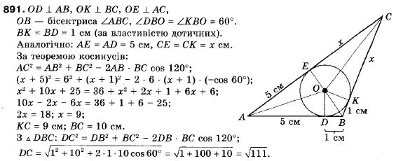 Геометрія 9 клас (12-річна програма) Мерзляк А.Г., Полонський В.Б., Якір М.С. Задание 891