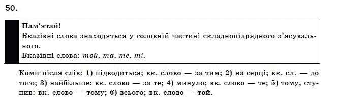 Українська мова 9 клас О. Біляєв Задание 50