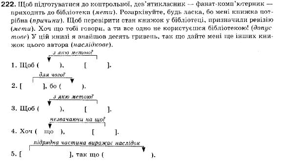 Українська мова 9 клас (12-річна програма) С. Я. Єрмоленко, В.Т. Сичова Задание 222