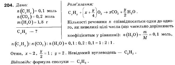 Хімія 9 клас П.П. Попель, Л.С. Крикля Задание 204