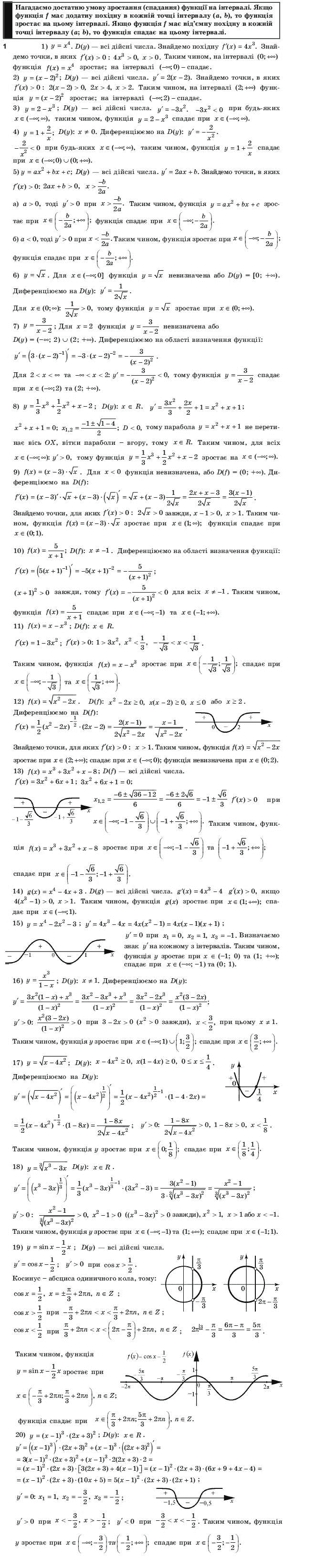Алгебра і початки аналізу 11 клас Шкіль М.І., Слєпкань З.І., Дубинчук О.С. Задание 1