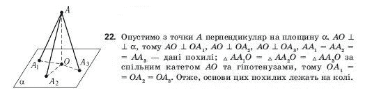 Геометрiя 10 клас Погорєлов О.В. Задание 22