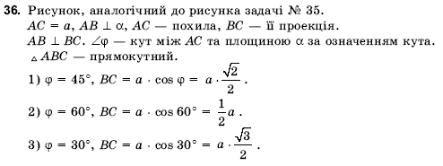 Геометрiя 10 клас Погорєлов О.В. Задание 36