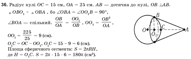Геометрiя 11 клас Погорєлов О.В. Задание 36