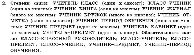 ГДЗ Информатика, 11 класс (для русских школ) И. Т. Зарецкая и др. Задание 2