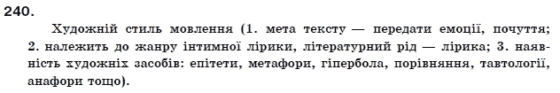 Українська мова 11 клас О.Б. Олiйник Задание 240