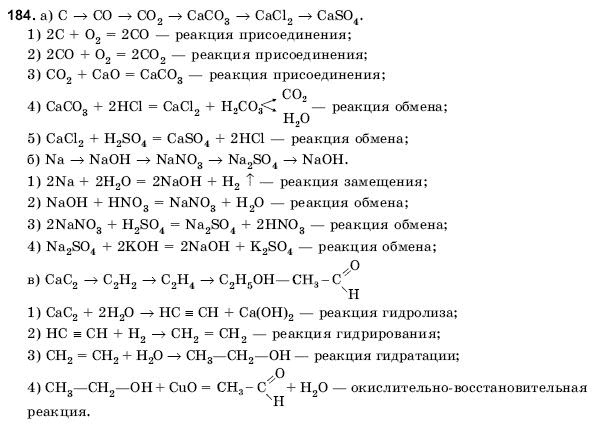 ГДЗ Химия, 11 класс (для русских школ) Н. Буринская Задание 184