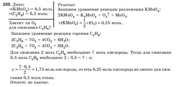 ГДЗ Химия, 11 класс (для русских школ) Н. Буринская Задание 205