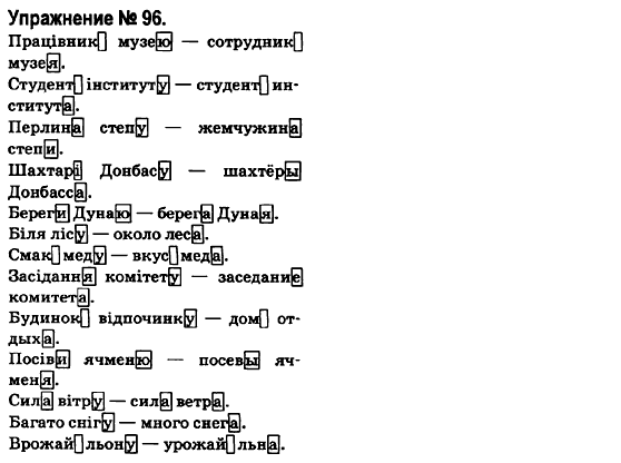 Русский язык 6 класс Быкова Е., Давидюк Л., Стативка В. Задание 96