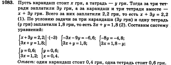 Алгебра (для русских школ) Истер О.С. Задание 1083