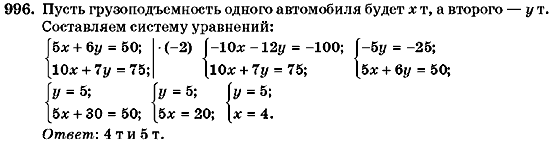 Алгебра 7 класс (для русских школ) Кравчук В.Р., Янченко Г.М. Задание 996