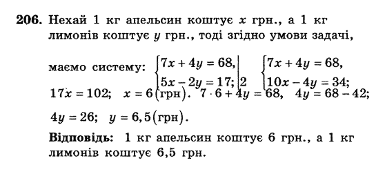 Алгебра. Збірник задач і завдань для тематичного оцінювання Мерзляк А.Г., Полонський В.Б., Рабінович Ю.М., Якір М.С. Вариант 206