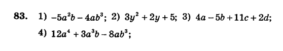 Алгебра. Збірник задач і завдань для тематичного оцінювання Мерзляк А.Г., Полонський В.Б., Рабінович Ю.М., Якір М.С. Вариант 83