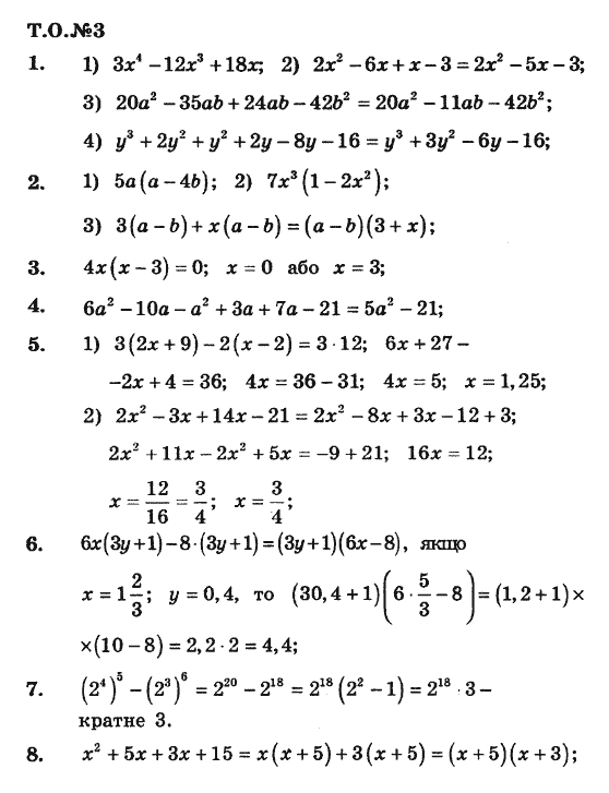 Алгебра. Збірник задач і завдань для тематичного оцінювання Мерзляк А.Г., Полонський В.Б., Рабінович Ю.М., Якір М.С. Вариант 3