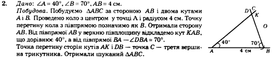 Геометрія 7 клас. Збірник задач і завдань для тематичного оцінювання Мерзляк А.Г., Полонський В.Б., Рабінович Ю.М., Якір М.С. Вариант 2