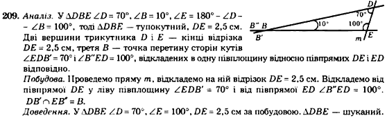 Геометрія 7 клас. Збірник задач і завдань для тематичного оцінювання Мерзляк А.Г., Полонський В.Б., Рабінович Ю.М., Якір М.С. Вариант 209