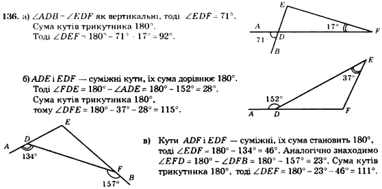 Геометрія 7 клас. Збірник задач і завдань для тематичного оцінювання Мерзляк А.Г., Полонський В.Б., Рабінович Ю.М., Якір М.С. Вариант 136