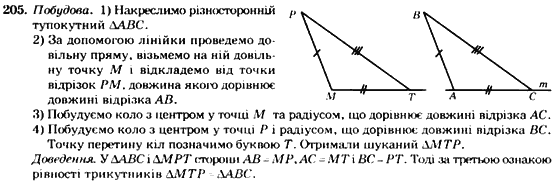 Геометрія 7 клас. Збірник задач і завдань для тематичного оцінювання Мерзляк А.Г., Полонський В.Б., Рабінович Ю.М., Якір М.С. Вариант 205