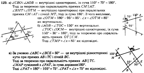 Геометрія 7 клас. Збірник задач і завдань для тематичного оцінювання Мерзляк А.Г., Полонський В.Б., Рабінович Ю.М., Якір М.С. Вариант 129