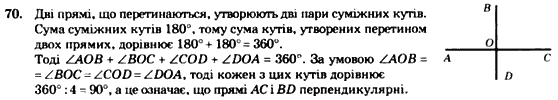 Геометрія 7 клас. Збірник задач і завдань для тематичного оцінювання Мерзляк А.Г., Полонський В.Б., Рабінович Ю.М., Якір М.С. Вариант 70