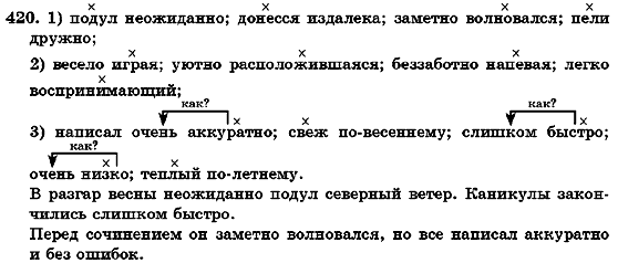 Русский язык 7 класс Михайловская Г.А., Пашковская Н.А., Корсаков В.А., Барабашова Е.В. Задание 420