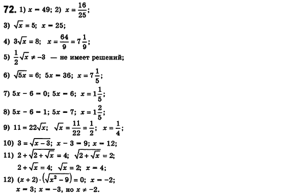 Алгебра 8 класс (для русских школ) Истер А.С. Вариант 72