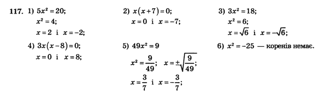 Алгебра 8 клас. Збірник Мерзляк А.Г., Полонський В.Б., Рабінович Ю.М., Якір М.С. Вариант 117