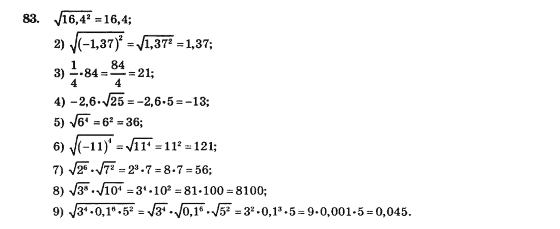 Алгебра 8 клас. Збірник Мерзляк А.Г., Полонський В.Б., Рабінович Ю.М., Якір М.С. Вариант 83