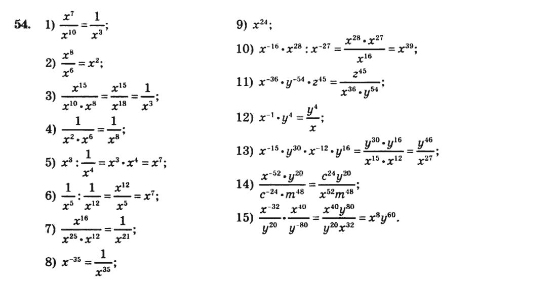 Алгебра 8 клас. Збірник Мерзляк А.Г., Полонський В.Б., Рабінович Ю.М., Якір М.С. Вариант 54