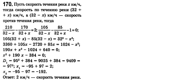 Алгебра 8 класс. Сборник (для русских школ) Мерзляк А.Г., Полонский В.Б., Рабинович Ю.М., Якир М.С. Вариант 170