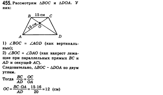 Геометрия 8 класс (для русских школ) Мерзляк А.Г., Полонский В.Б., Якир М.С. Задание 455