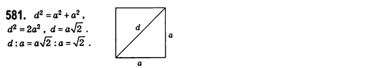 Геометрия 8 класс (для русских школ) Бевз Г.П., Бевз В.Г. Задание 581
