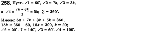 Геометрия 8 класс. Сборник (для русских школ) Мерзляк А.Г., Полонский В.Б., Якир М.С. Вариант 258