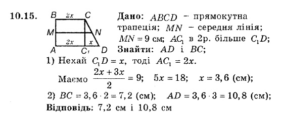 Геометрія 8. Для класів з поглибленним вивченням математики Мерзляк А.Г., Полонський В.Б., Якір М.С. Задание 1015