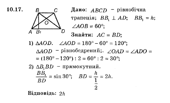Геометрія 8. Для класів з поглибленним вивченням математики Мерзляк А.Г., Полонський В.Б., Якір М.С. Задание 1017