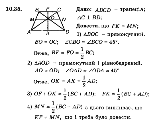 Геометрія 8. Для класів з поглибленним вивченням математики Мерзляк А.Г., Полонський В.Б., Якір М.С. Задание 1035