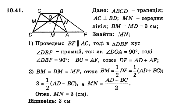 Геометрія 8. Для класів з поглибленним вивченням математики Мерзляк А.Г., Полонський В.Б., Якір М.С. Задание 1041