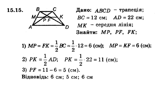 Геометрія 8. Для класів з поглибленним вивченням математики Мерзляк А.Г., Полонський В.Б., Якір М.С. Задание 1515