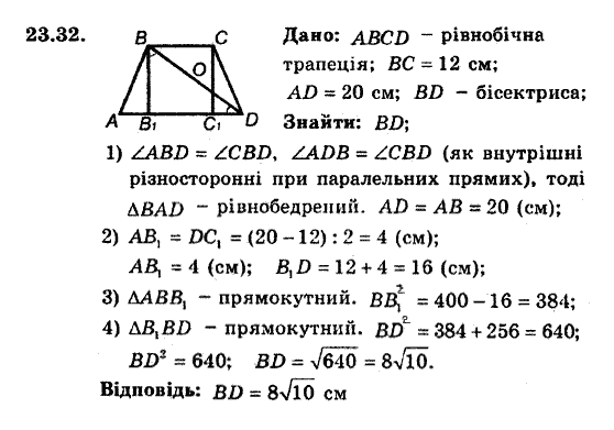Геометрія 8. Для класів з поглибленним вивченням математики Мерзляк А.Г., Полонський В.Б., Якір М.С. Задание 2332