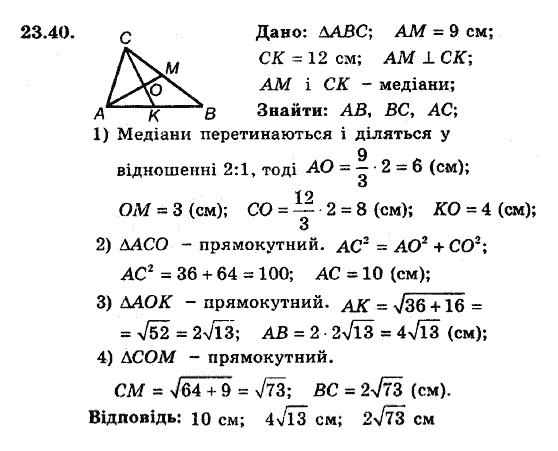 Геометрія 8. Для класів з поглибленним вивченням математики Мерзляк А.Г., Полонський В.Б., Якір М.С. Задание 2340