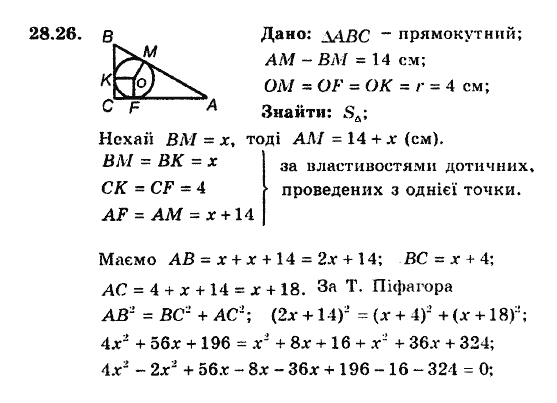 Геометрія 8. Для класів з поглибленним вивченням математики Мерзляк А.Г., Полонський В.Б., Якір М.С. Задание 2826